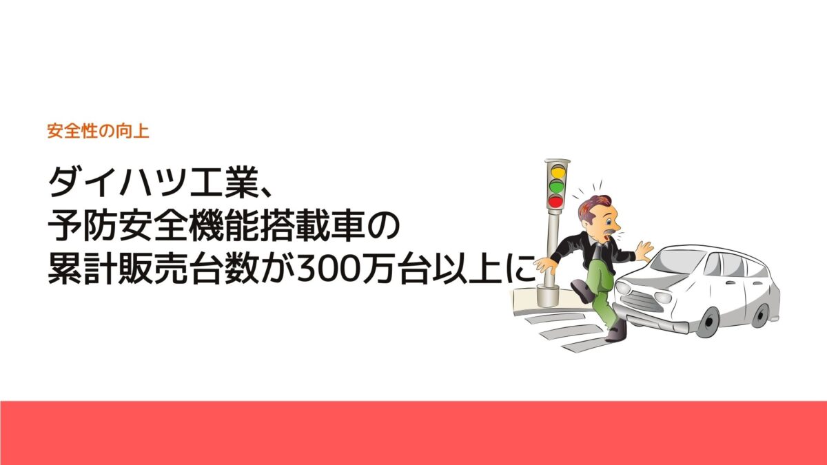 ダイハツ工業、予防安全機能搭載車の累計販売台数が300万台以上に